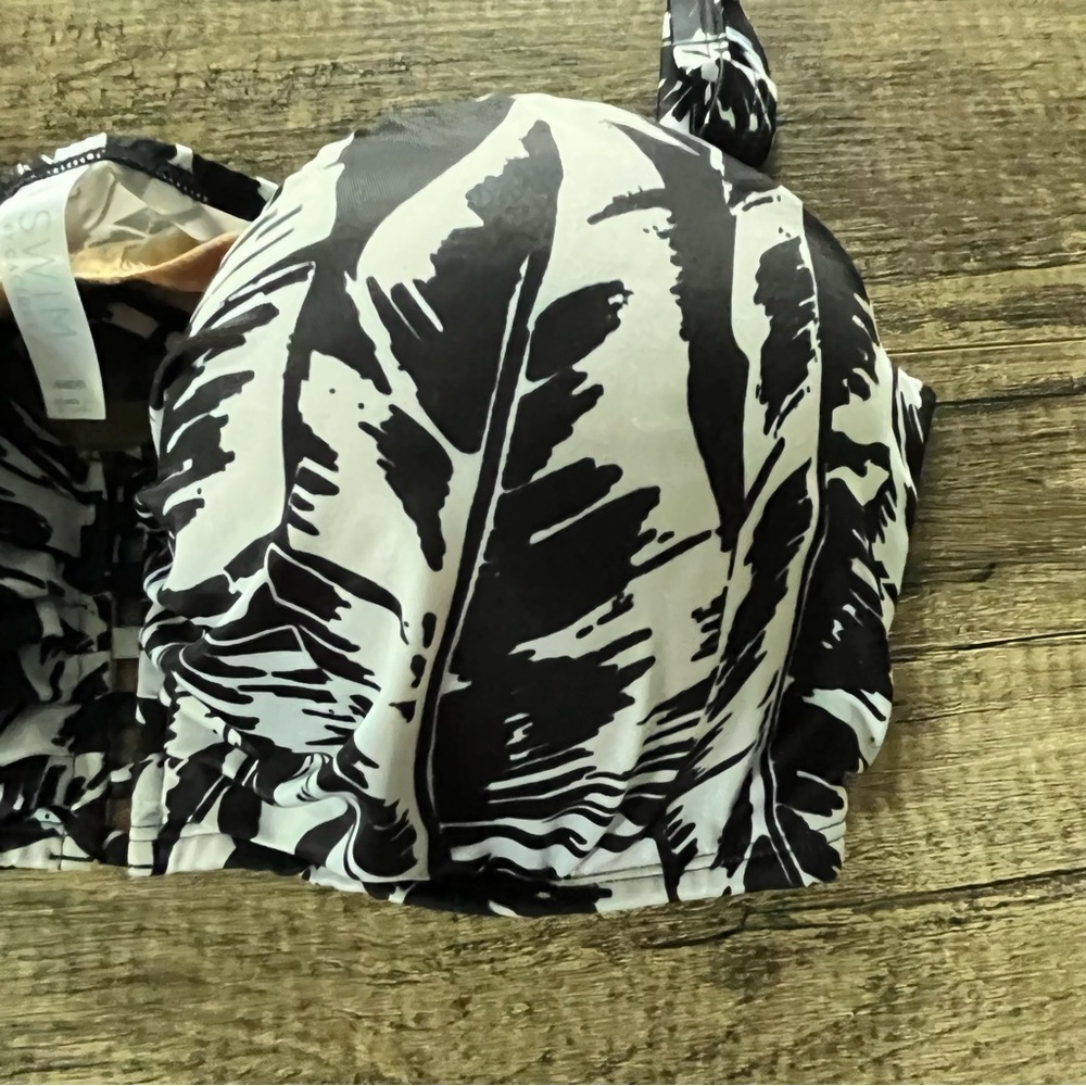 Lane BRYANT SWIM PALM LEAVES STRAPPY UNDERWIRE BIKINI TOP/BOTTOM SZ 44DD/16 - Picture 6 of 13